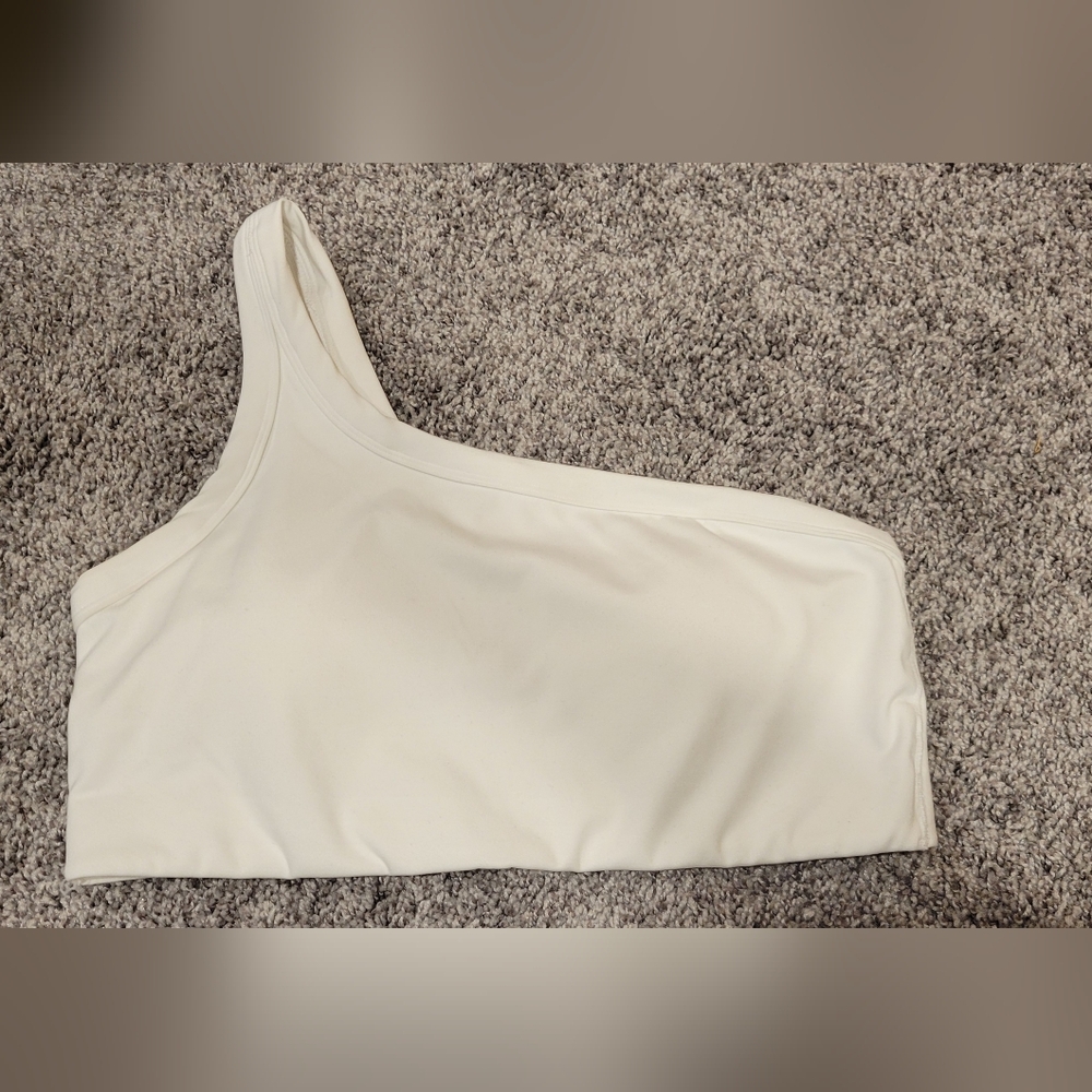 All in Motion White One Shoulder Sports Bra Size L